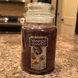Yankee Candle CHOCOLATE CANDY EGG Large Jar 22 Oz Brown Housewarmer New